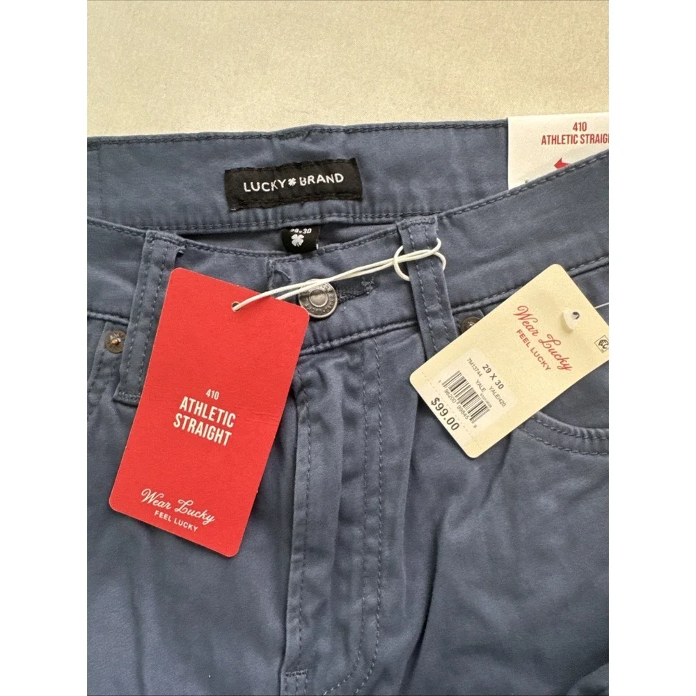 Lucky Brand 410 Athletic Straight Blue Colored Denim Pants‎ Mens NWT 29x30